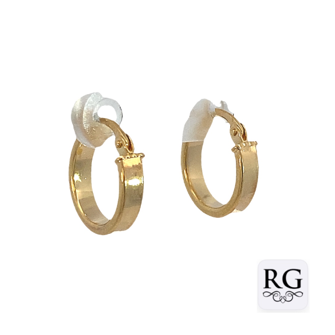 9CT YG HOL RECT TUBE HINGE HOOPS - 14X3 - 1g <br/>1540 - Image 2