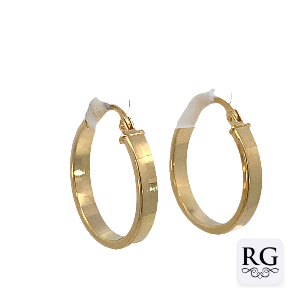 9CT YG HOL RECT TUBE HINGE HOOPS - 18X3 - 1.44g <br/>1541 - Image 2