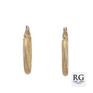 9CT YG DIA CUT MESH TUBE HINGE HOOPS - 21X3 -1g  <br/>1543