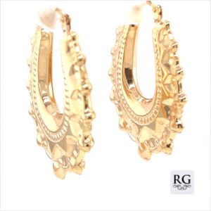 9CT YG HOLLOW GYPSY CREOLE EAR - 28X3 - 1.97g <br/>1548
