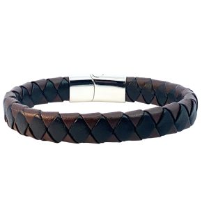 S/STEEL BROWN LEATHER BRACELET  <br/>15502.22