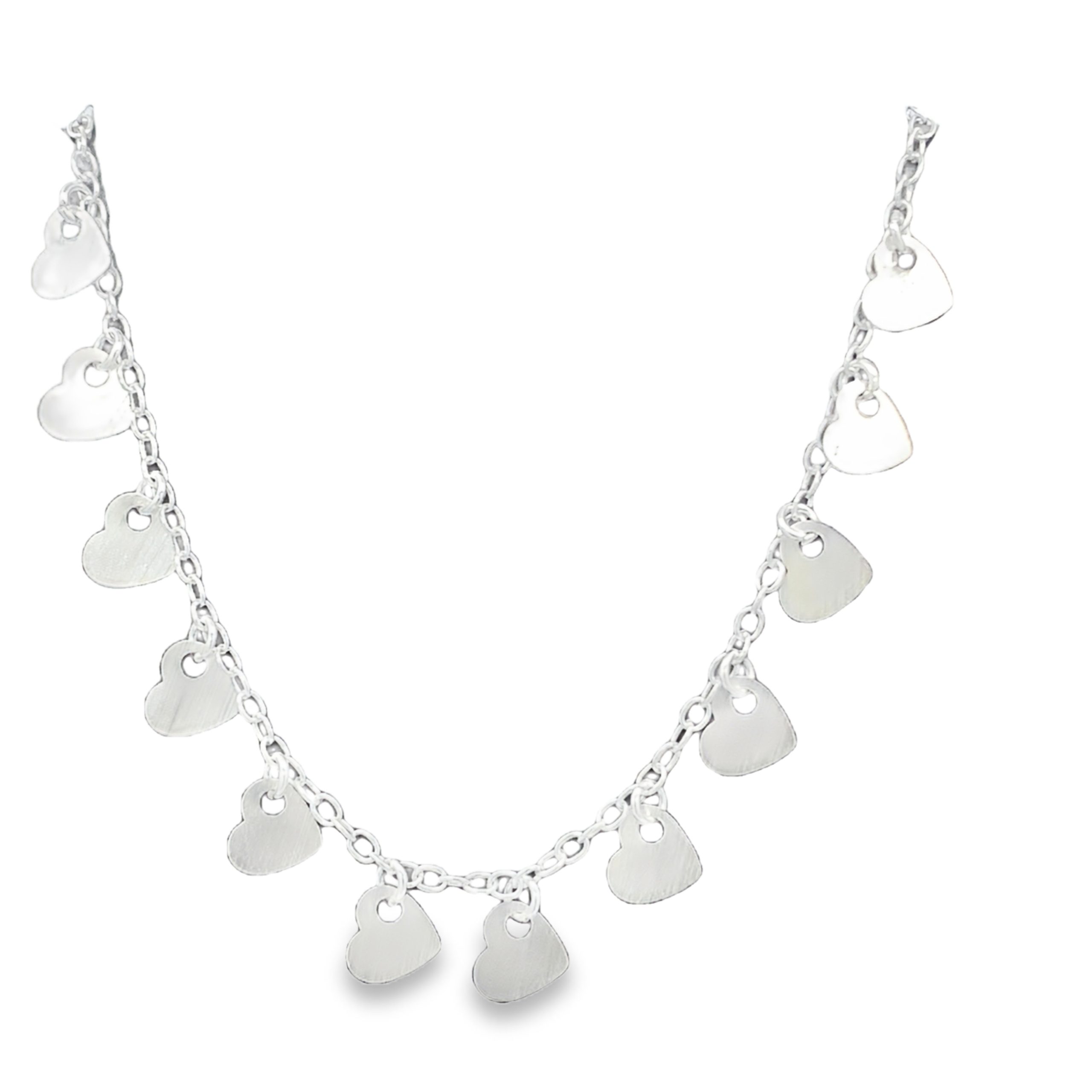 925 HEART DISC'S ON ANCHOR ANKLE CHAIN - 5.7g <br/>15517.26