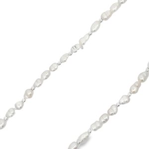 925 WHITE RICE FW PEARL+BALLS CHAIN - 4MM <br/>15522.42+5