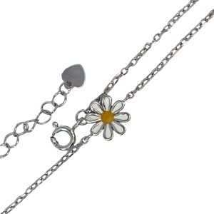 925 COL ENAMEL DAISY ON ANCHOR BRAC - 9+1.3  1.23g <br/>15528.16+3