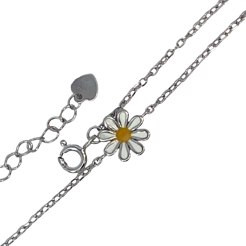 925 COL ENAMEL DAISY ON ANCHOR BRAC - 9+1.3 1.23g <br/>15528.16+3
