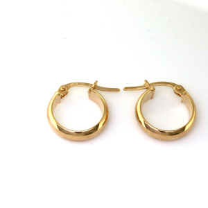 9CT YG HOLLOW D-SHAPE HINGE HOOPS - 13X3 - 1g <br/>1554