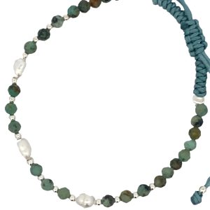 925 WH RICE FW PEARL+AVENTURINE SLIDING BRAC 4MM <br/>15547