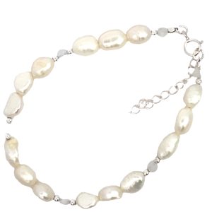 925 MOONSTONE+WH RICE PEARL BRACELET - 6MM <br/>15549.17+3
