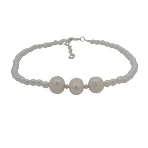 925 TRIP WH FW PEARLS WH SHELLPEARL BRAC - 3+7