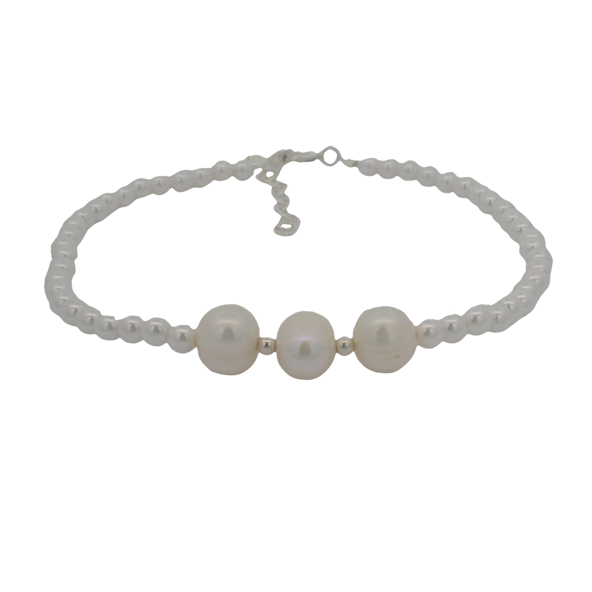 925 TRIP WH FW PEARLS WH SHELLPEARL BRAC - 3+7