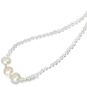 925 TRIP WH FW PEARLS ON WH BEADS CHAIN - 3+7  <br/>15560.38+3