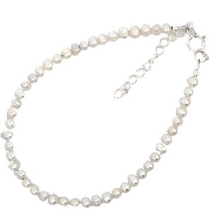 925 WHITE FRESHWATER PEARLS BRACELET - 3MM <br/>15562.17+3