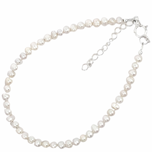 925 WHITE FRESHWATER PEARLS BRACELET - 3MM <br/>15562.17+3