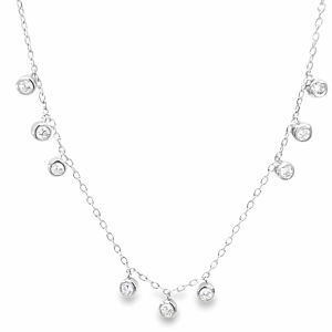 925 9X TUBE SET DROP CZ'S ON ANCHOR CHAIN - 3.6g <br/>15568.42+3