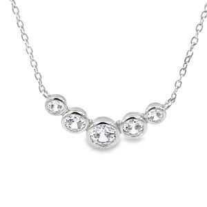 925 GRADUAL TUBE SET CZ CURVE BAR ANCHOR CHAIN 3.5 <br/>15570.42+3