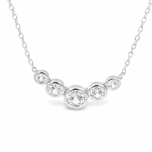 925 GRADUAL TUBE SET CZ CURVE BAR ANCHOR CHAIN 3.5 <br/>15570.42+3