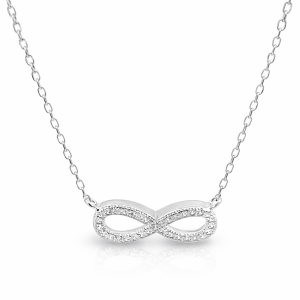 925 CZ PAVE MILLGRAIN INFINITY ANCHOR CHAIN - 20X7 <br/>15572.42+3