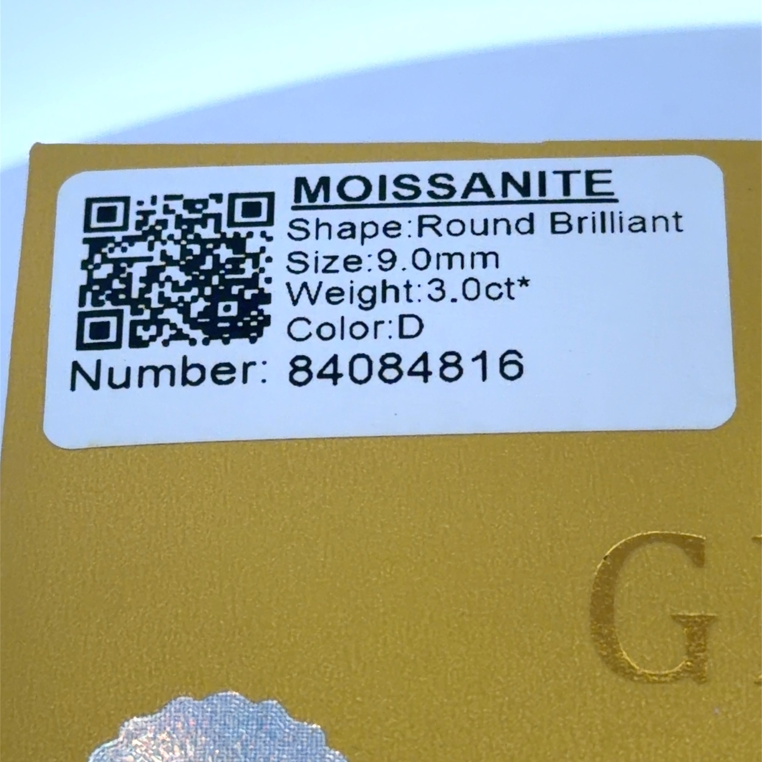 925 3ct D MOISSANITE ON GUT CHAIN - 9MM+CERTIFICAT - Image 2