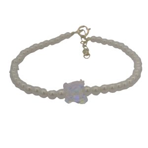 925 BUTTERFLY SWAROVSKI WHITE BEAD BRAC - 8+3MM