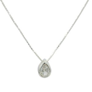 925 SLIDING TDROP CZ TUBE SET BOX CHAIN 8X6 1.9g