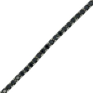 925 BLACK CZ PAVE BASKET SET TENNIS BRAC 2.5MM 8.4