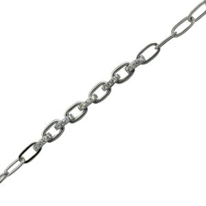 925 CZ PAVE+PLAIN PAPERCLIP BRAC - 5MM - 3.95g