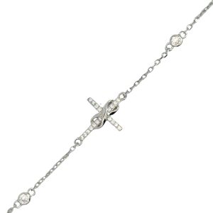 925 INFINITY CZ PAVE CROSS ANCHOR BRAC 18X12 1.57g