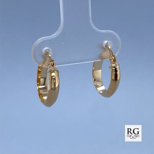 9CT YG HOLLOW D-SHAPE HINGE HOOPS - 13X3 - 0.9g <br/>1567