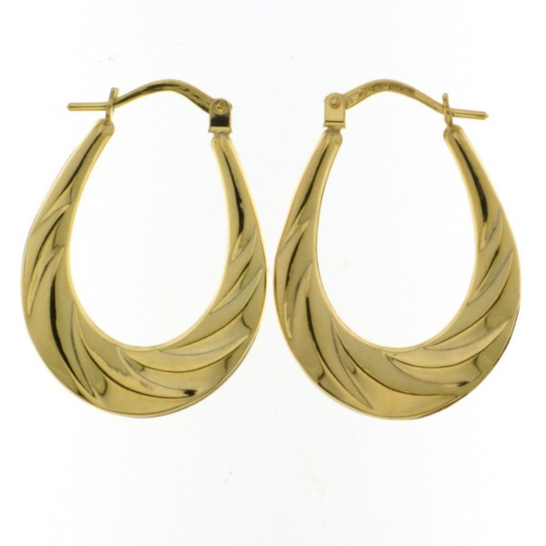 9CT YG GRADUAL T/DROP TWIST HINGE HOOPS - 26X3 1g <br/>1568 - Image 2
