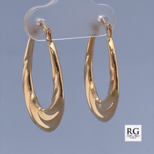 9CT YG GRADUAL T/DROP TWIST HINGE HOOPS - 26X3  1g <br/>1568