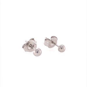 9CT WG HOLLOW HALF BALL STUDS - 3MM - 0.43g <br/>1571W
