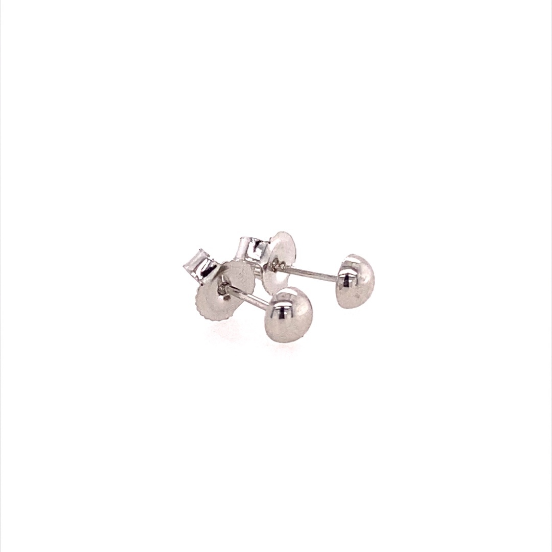 9CT WG HOLLOW HALF BALL STUDS - 4MM - 0.45g <br/>1572W - Image 2