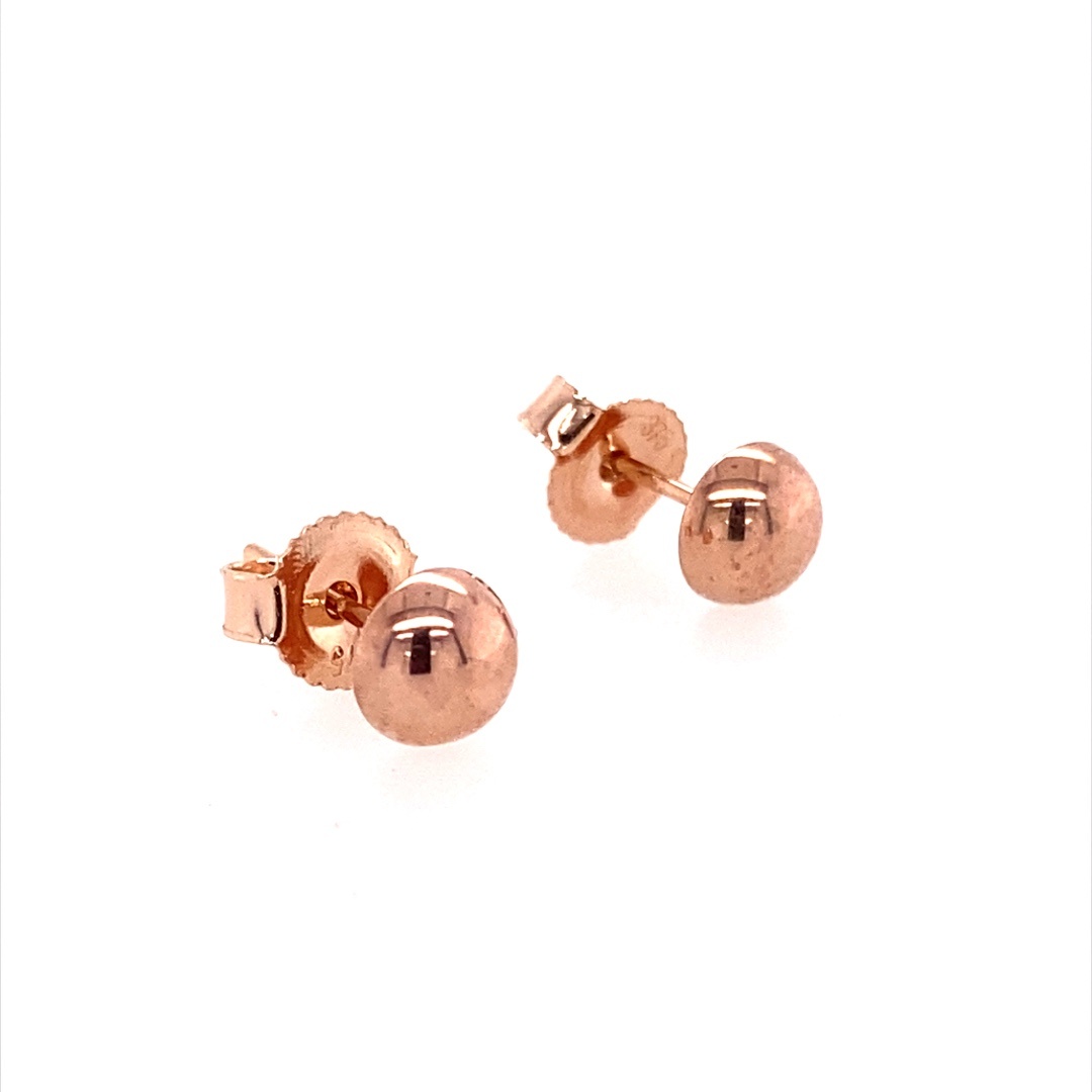 9CT RG HOLLOW HALF BALL STUDS - 5MM - 0.58g <br/>1573R - Image 2