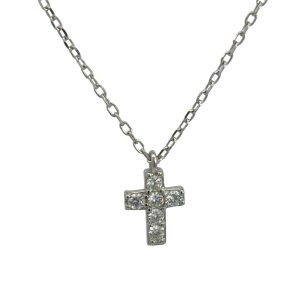 925 CZ PAVE CROSS ON ANCHOR CHAIN - 12X8 2.06g