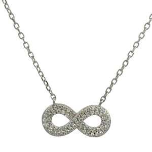 925 CZ PAVE DBL ROW INFINTY ANCHOR CHAIN 17X10 2.7
