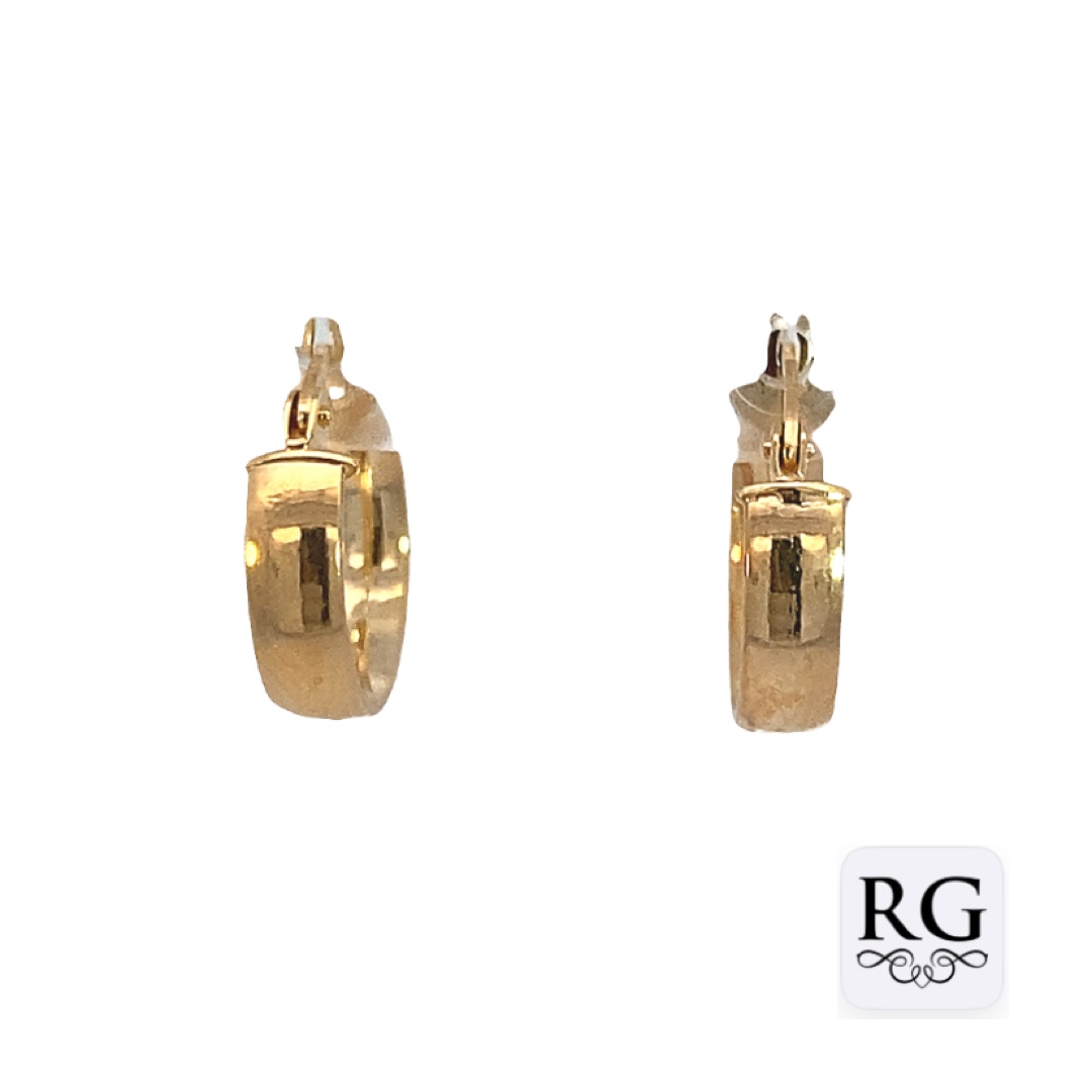 9CT YG FLAT OVAL HINGE HOOPS - 14X4 - 0.85g <br/>1648