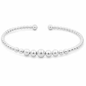 925 GRADUAL BALLS ON C-BANGLE - 6+5+4+3 - 60 DIA <br/>18006.60