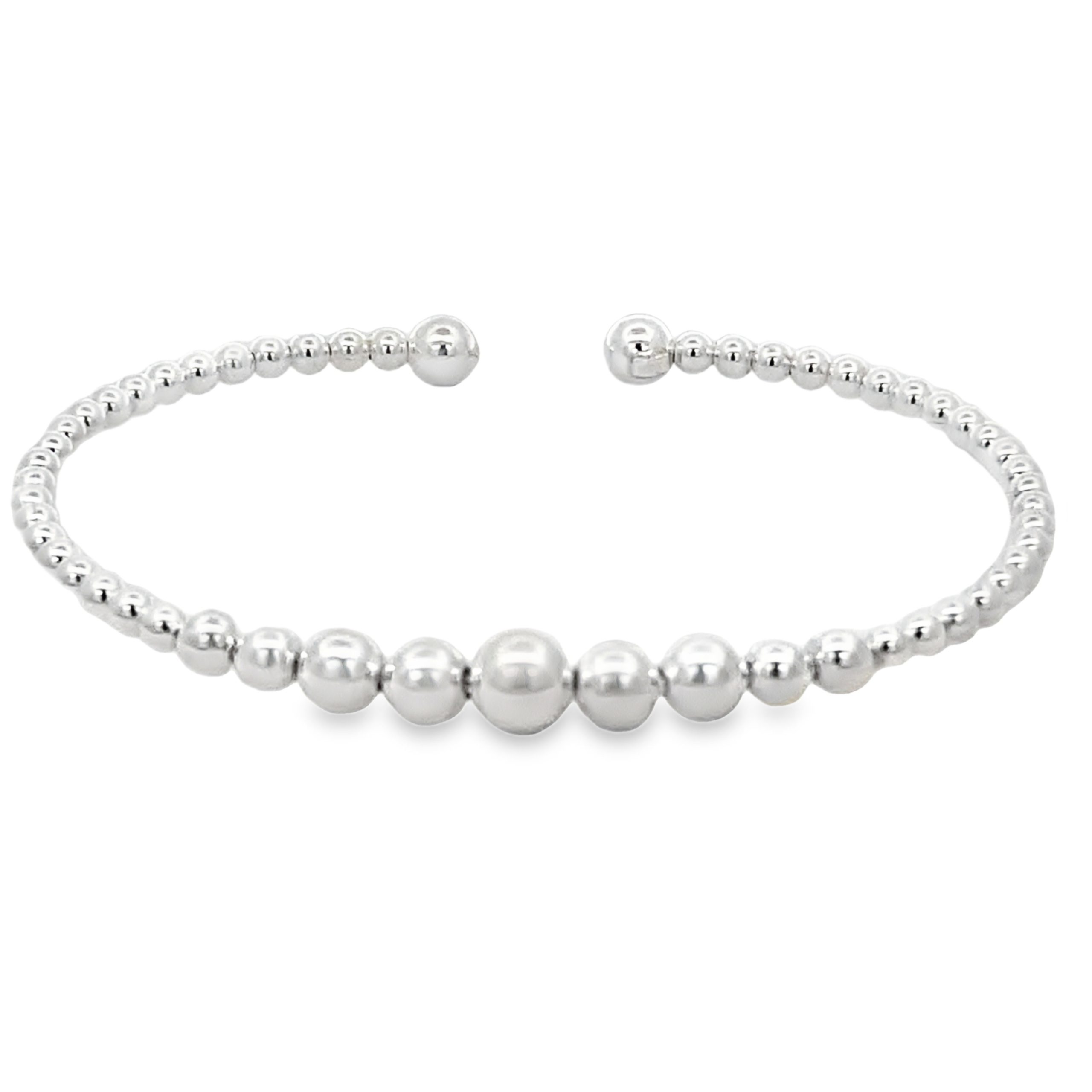 925 GRADUAL BALLS ON C-BANGLE - 6+5+4+3 - 60 DIA <br/>18006.60