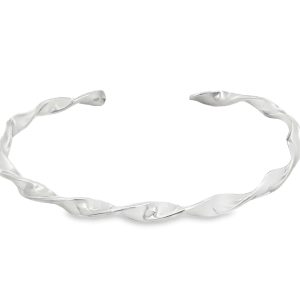 925 TWISTED ROPE C-BANGLE - 4MM - 60 DIA <br/>18007.60