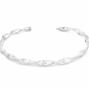 925 TWISTED ROPE C-BANGLE - 4MM - 60 DIA <br/>18007.60