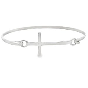 925 PLAIN CROSS HINGED BANGLE - 16MM - 60 DIA 5.6g <br/>18011.60