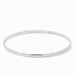 925 PLAIN D-SHAPE BANGLE - 3MM - 65 DIA <br/>18014.65