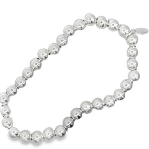 925 PLAIN HOLLOW BALLS ON ELASTIC BRAC - 6MM 16.8g <br/>18016