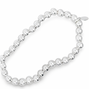 925 PLAIN HOLLOW BALLS ON ELASTIC BRAC - 6MM 16.8g <br/>18016