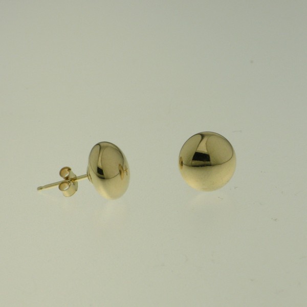 9CT YG HOLLOW PLAIN DOME STUDS - 8MM - 0.45g <br/>1826 - Image 2