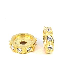 PEWTER GOLD PL CRYSTAL DONUT SPACER - 10X3 <br/>20002.10