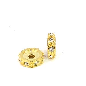 PEWTER GOLD PL CRYSTAL DONUT SPACER - 8X3 <br/>20002.8