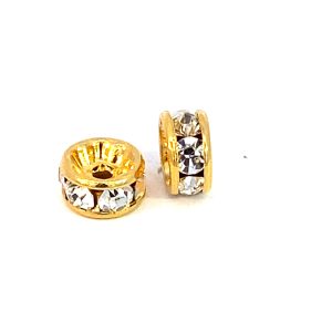 PEWTER GLD PL CZ DONUT SPACER - 7X4 <br/>20013