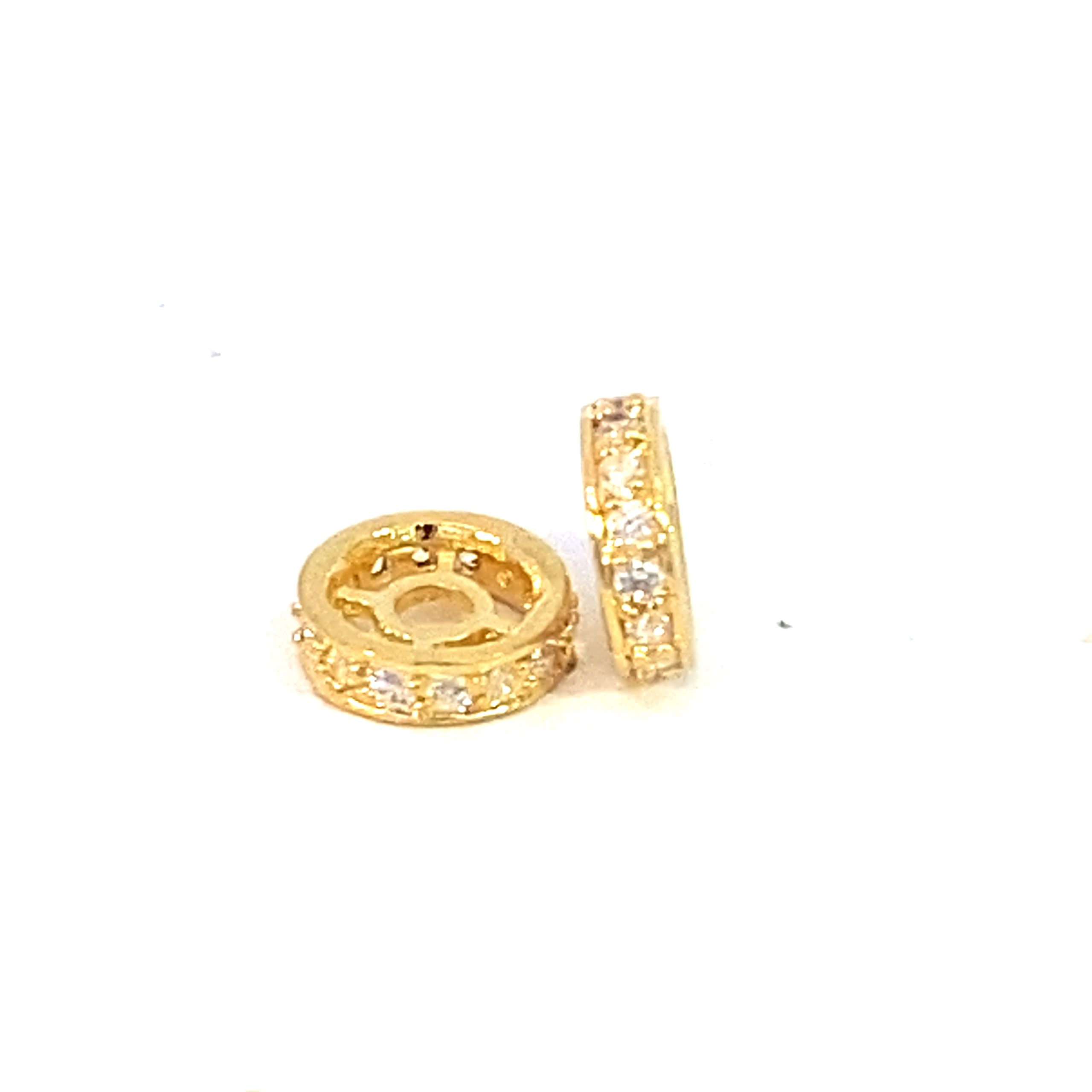 PEWTER GLD PL CZ PAVE DONUT SPACER - 8X2 <br/>20017