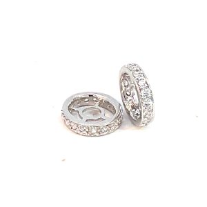 PEWTER RHD PL CZ PAVE DONUT SPACER - 10X2 <br/>20018